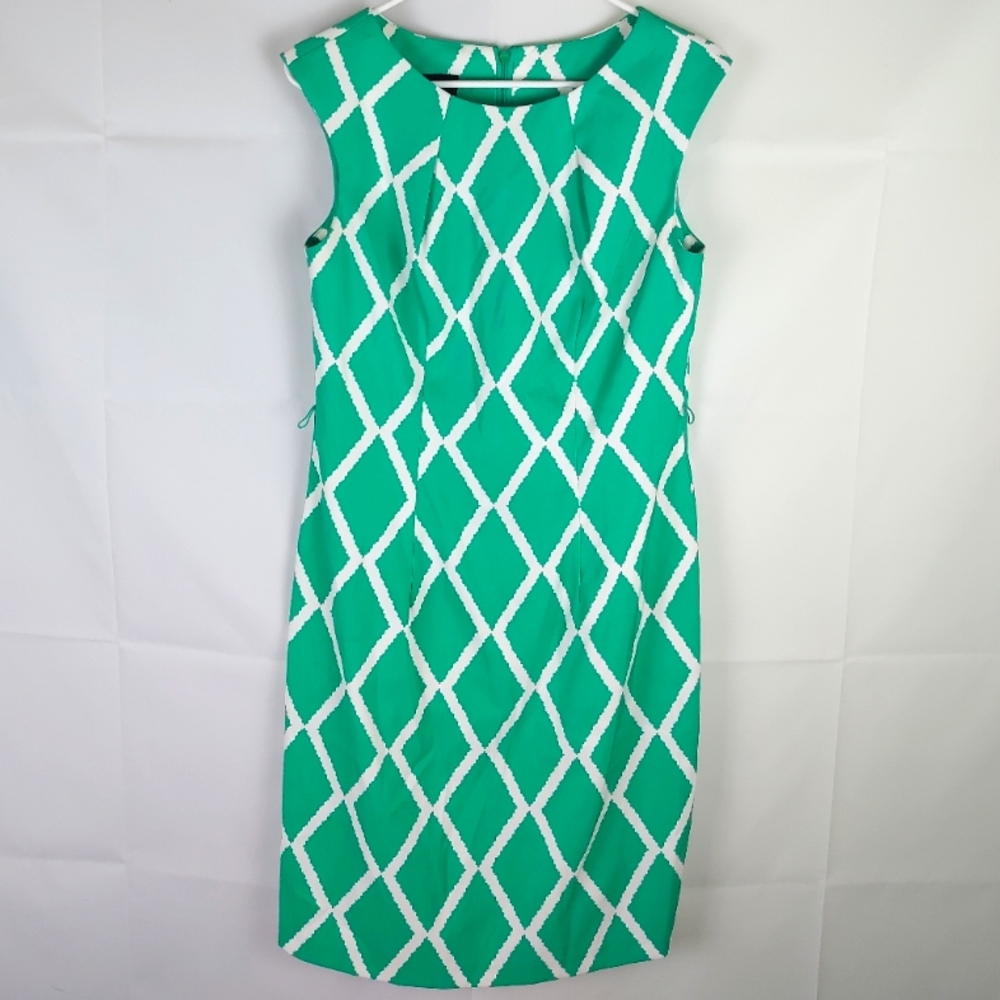 AB Studio Green Mini Shift Dress Womens 6 Cocktail Party Formal Elegant Coquette